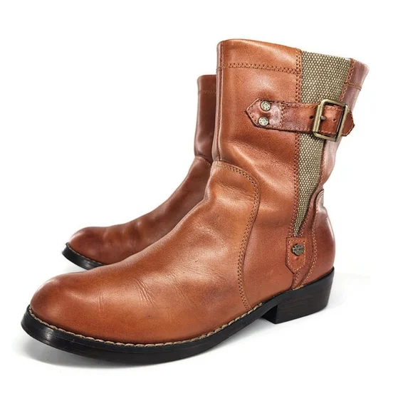 Harley-Davidson | Shoes | Harley Davidson Tan Leather Canvas 